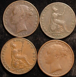 Farthing 1838 - 1859 Victoria Young Head Choose Your Date (T124) - Picture 1 of 23