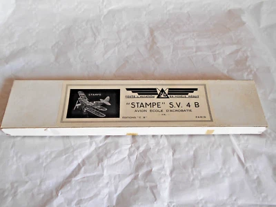 Vintage balsa model aeroplane Chalange et Bonnet Stampe SV4B Biplane kit 1950s - Image 1 of 4