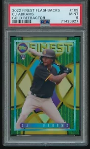CJ Abrams 2022 Topps Finest Flashbacks Gold Refractor RC #109 /50 PSA 9 MINT - Picture 1 of 2