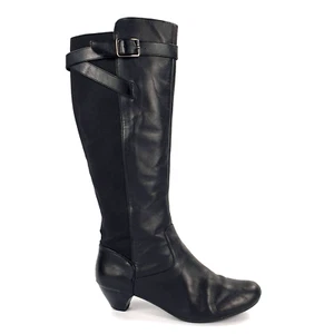 Clarks Black Knee Boots Leather Heels UK Size 5.5 - Bild 1 von 14