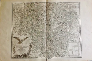 FRANCE,Lorraine, Barrois ..original map. Robert De Vaugondy, 1756 - Foto 1 di 1