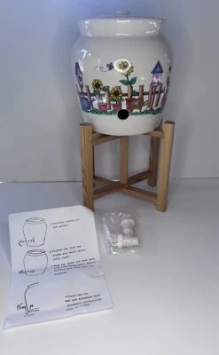 🌻¡Nuevo! Dispensador de gres de girasol y pajarera 1 gal jarra de cerámica bebida Foto 1 de 4