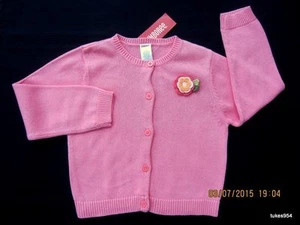 Gymboree Tropical Garden Coral Pink Flower Sweater Cardigan 5 NWT New - Picture 1 of 2