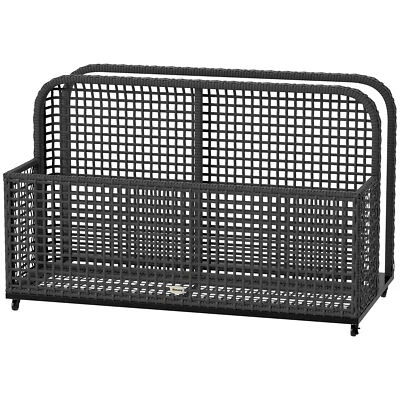 Cesta de almacenamiento de ratán equipada con cuatro ruedas Foto 1 de 4