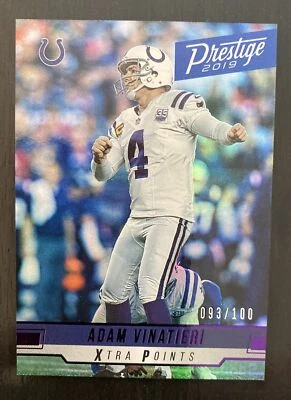 2019 Panini Prestige Adam Vinatieri Xtra Points Purple Foil /100 - Image 1 of 2