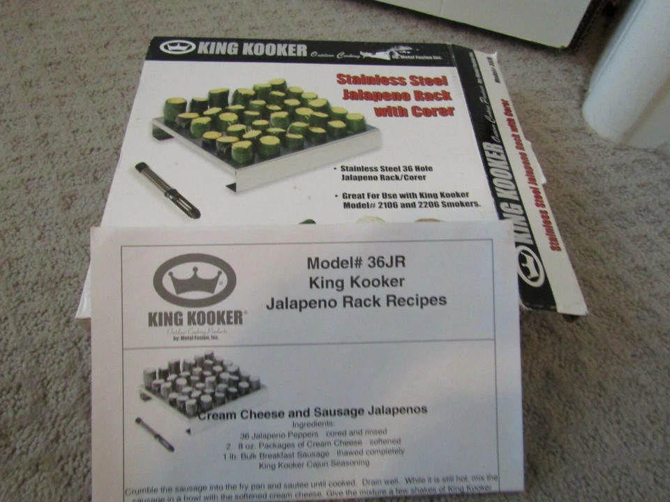 King Kooker Stainless Steel 36 Hole Jalapeno Rack   Model 36JR EUC Foto 1 de 1