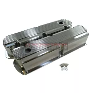 Cubierta de válvula de aluminio SBF Ford Fin Polish Fabricate sin agujero alto 5,0 289 302 351 W - Imagen 1 de 4