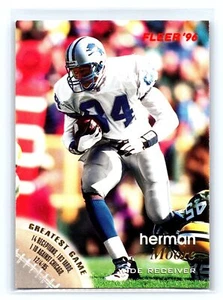 1996 Fleer Football #43 Herman Moore Greatest Game Detroit Lions - Picture 1 of 2