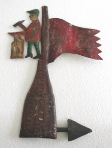 ANTIQUE VINTAGE TIN IRON SMITH WEATHER VANE UNUSUAL RARE WEATHERVANE - Picture 1 of 7