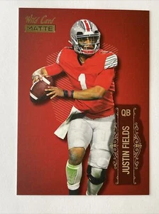 2021 Wild Card matt Fußball rot Justin Fields #LBC-4 Gold RC - Bild 1 von 2