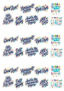 27 Stand Up Sorry You're Leaving Goodbye Edible Wafer Paper Cake Toppers - Picture 1 of 2