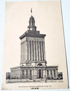 Tarjeta publicitaria antigua vintage German-American Loan Co. Ayuntamiento de Oakland - Imagen 1 de 3