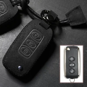 Alcantara Leather Car Key Fob Case Cover For Bentley Continental GT GTC Mulsanne - Picture 1 of 6