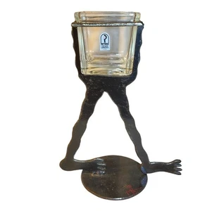 Signierter Vintage 70er Jahre Pop Art Füße Metall Windlichthalter - Bild 1 von 9