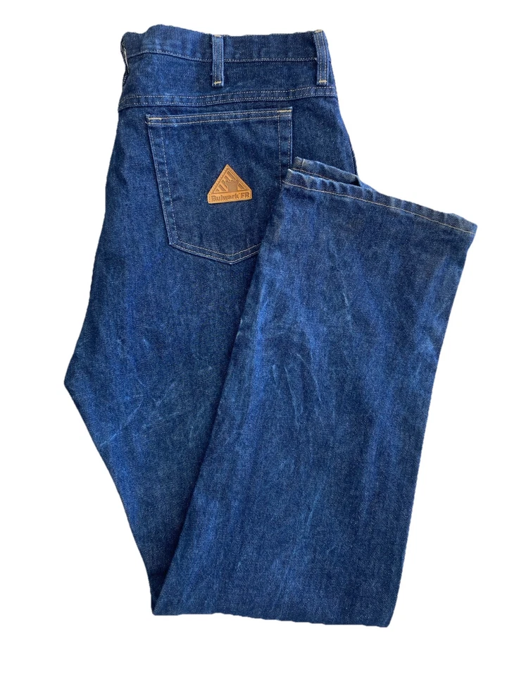 Pantalones de mezclilla para hombre BULWARK FR 42x34 calce recto CAT 2 NFPA 2112 ignífugos Foto 1 de 4