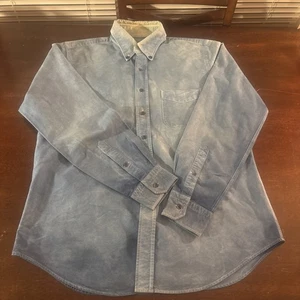 Tellason Light Blue Button Down Shirt Men's Casual Chambray USA Workwear - Picture 1 of 13