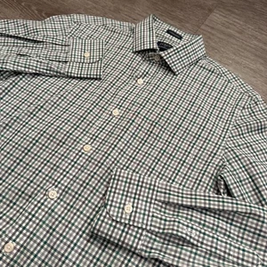 J Crew Shirt Adult Small Thompson Wrinkle Free Button Up Gingham 14.5 Preppy - Picture 1 of 10
