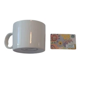 Taza de té de café blanco Starbucks Signature, 12 oz. + Tarjeta de regalo floral en blanco - Imagen 1 de 5