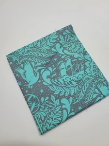 Tula Pink Elizabeth Fabric Ship Shape OOP Aqua Gray Sew Quilt New FAT QUARTER  - Picture 1 of 1