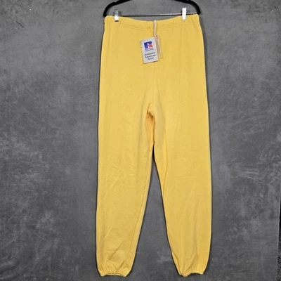 Pantalones deportivos Russell vintage hechos en EE. UU. para hombre grandes amarillos nuevos con etiquetas sin existencias Foto 1 de 4