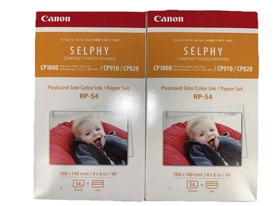 New Canon Selphy Compact Photo Printer Ink And Paper RP-54 CP1000/CP910/CP820 x2 - Image 1 of 2