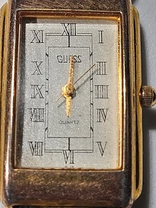 Reloj de cuarzo Guess 1990 vintage números romanos tono dorado correa de cuero raro - Imagen 1 de 22