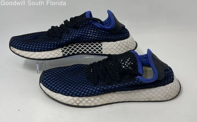 Adidas Mens Deerupt Runner Blue And Black Lace-Up Running Shoes Size 7.5 - Image 1 of 4