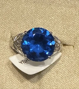 Intense Swiss Blue Topaz 15.2 ct 925 Sterling Silver  Rings Size 7 BNIB - Picture 1 of 8