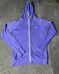 Nike Sportswear Hoodie Womens Small Blue Full Zip Fleece Jumper Jacket Ladies - Picture 1 of 13