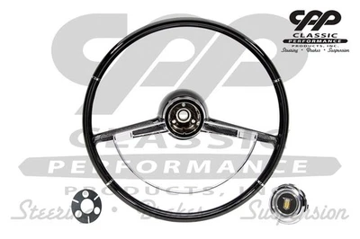 Volante Deluxe Interior 65 Chevy Nova e 66 C10 American Retro 15" Preto - Imagem 1 de 4