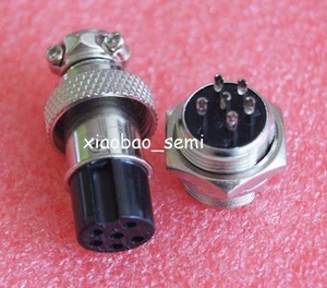 10pcs GX16-6 6Pin Aviazione Connettori Metallo M16 Montaggio Pannello Spina e Presa - Foto 1 di 1