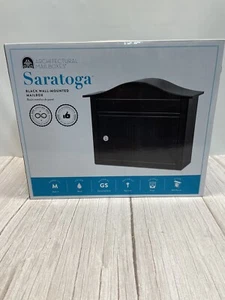 Architectural Mailboxes Lockable Mailbox Saratoga Black Wall-Mount 2550B-19 - Picture 1 of 3