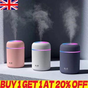 USB MINI CAR HUMIDIFIER AIR PURIFIER FRESHENER LED AROMA ESSENTIAL OIL DIFFUSER - Picture 1 of 16