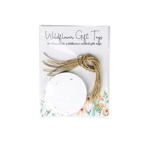 Wildflower Gift Tags - Circle Shaped Plantable Seeded Eco Present Tags 10 Pack - Picture 1 of 2