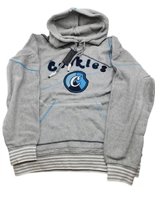 NWT Cookies SF Show & Prove Pullover Hoodie L Chain Stitch Embroidered Logo Grey - Picture 1 of 7