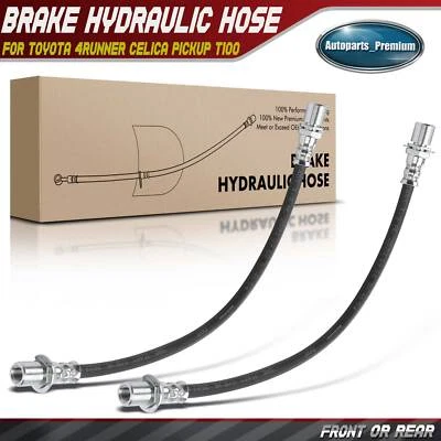 2x Brake Hydraulic Hose for Toyota 4Runner Celica Pickup T100 Front Corolla Rear - Image 1 of 4