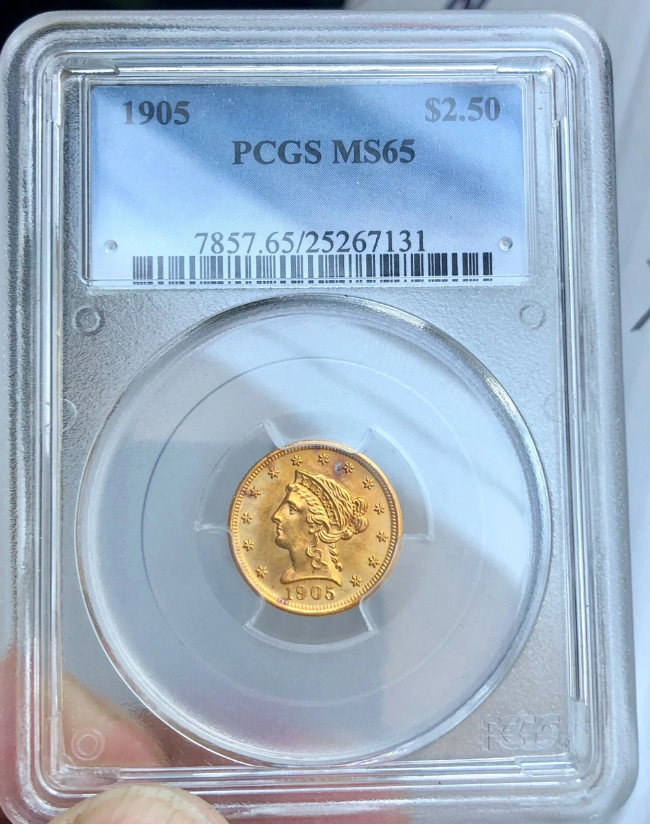 アンティークコイン アメリカ 2.5ドル金貨 1907 ＄2 1⁄2 PCGS MS65
