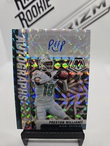 Preston Williams 2021 Panini Mosaic Silver Mosaic Prizm Auto SP Dolphins #A-PW - Picture 1 of 2