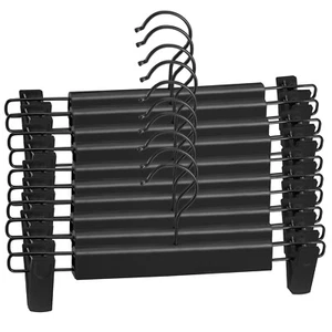 Trouser Hanger 10Pack Skirt Hangers with Clips Adjustable Clips Hooks Organizer - Picture 1 of 13