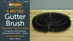 4m Gutter 100mm Brush Guard Leaf Protection Clog Removal Roof Black - Picture 1 of 6