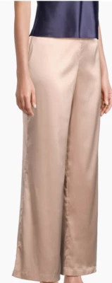 Nuevo Pantalones de Pijama Natori Glamour Satinado SOLO Champagne Talla XS Foto 1 de 4