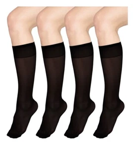 🧦 2 Paar KAFFEE Kniehohe Strumpfhosen ÜBERGRÖSSE Maschinenwäsche Polyester & Elasthan - Bild 1 von 2