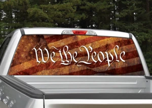 "We The People" American Flag Distressed Rear Window Decal Graphic for Truck SUV - Bild 1 von 3