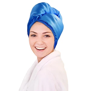 NiCoLa Hair Towel Turban Anti Frizz Thick Hair Towel Wrap Blue One Size - Picture 1 of 5