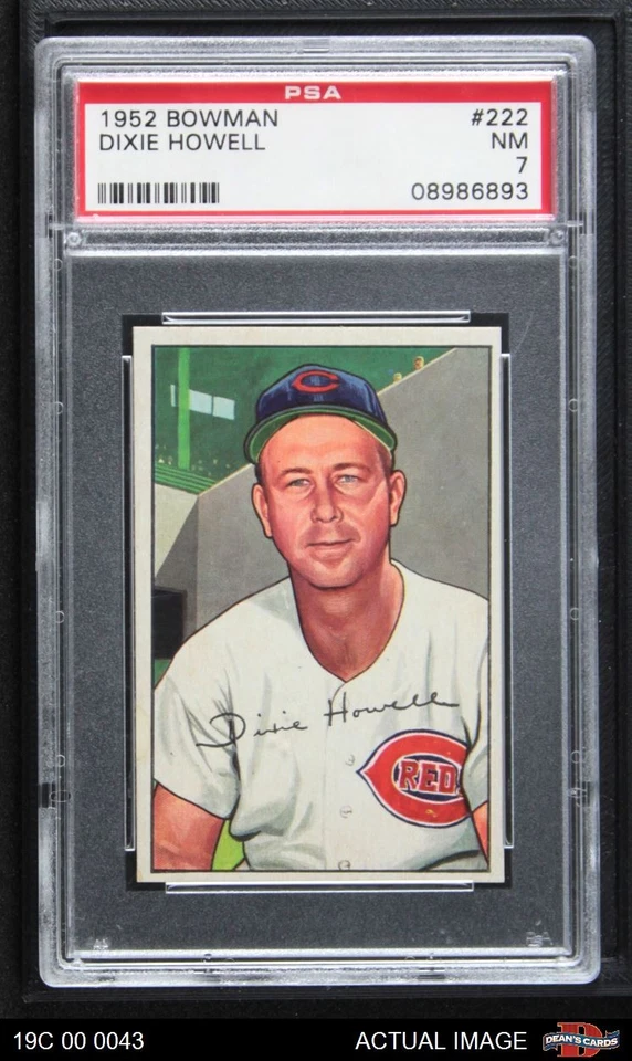 1952 Bowman #222 Dixie Howell Reds PSA 7 - NM - Image 1 of 1