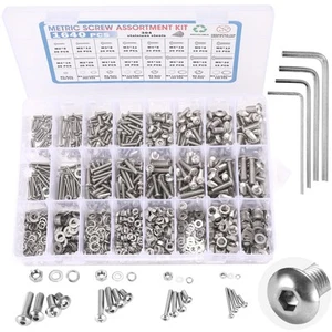 1640 PZ Kit Assortimento Viti Metriche Macchina Acciaio Inox Assortito Piccolo B... - Foto 1 di 6