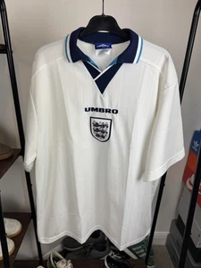 England 1996 Home Shirt Size Xxl Genuine Vintage Euro 96 Umbro Mens - Picture 1 of 9