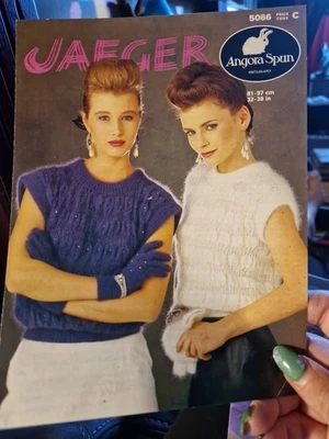 Jaeger Angora Spun Knitting Pattern 5066 32-38" Original  - Image 1 of 4