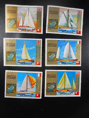 MIXED LOT VINTAGE WORLD POSTAL POSTAGE STAMPS TRANSPORTATION SAIL SHIPS GUINEA - Image 1 of 4