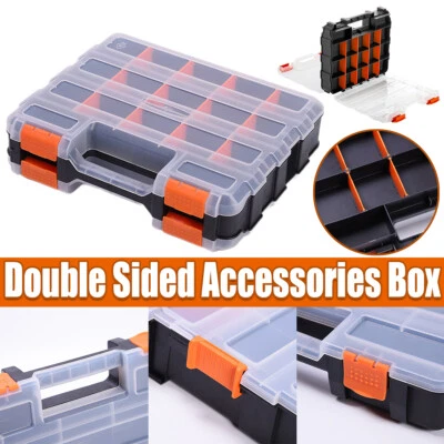 Double Sided Portable Hardware Tools Storage Box Parts Organizer Accessories Box - image 1 of 4
